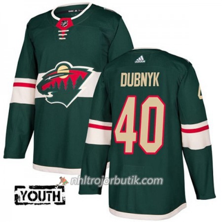 Barn Ishockey Minnesota Wild Tröja Devan Dubnyk 40 Adidas 2017-2018 Grön Authentic